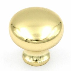5 Pack of Ultra Designer’s Edge Polished Brass Round 1 1/4″ Knobs 98599
