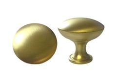 Round Knob Pull Matte Gold Brass Kitchen/Bathroom Door Cabinet Hardware KPT