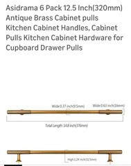 Asldrama (2250) 6 PCS 12.5″ (320mm) Drawer Pulls with Screws