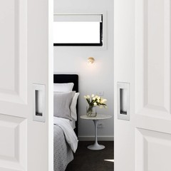 4 Pack Brushed Nickel Sliding Closet Door Handles Silver Flush Pulls 4.72in L…