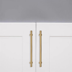 10 Pack 8 Inch(203Mm) Hole Center Brushed Brass Cabinet Pulls Square Cabinet Han