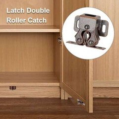 4/8/12pack Double Roller Catch Cupboard Cabinet Door Closet Latch Brown/Silver