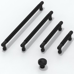 Talentedeco 10 Pack Matte Black Knurled Cabinet Pulls 7.5 Inch(192mm) Kitchen