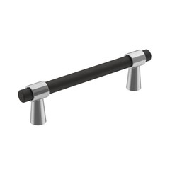 | Cabinet Pull | Polished Chrome/Matte Black | 3-3/4 inch (96 mm) Center-to-C…