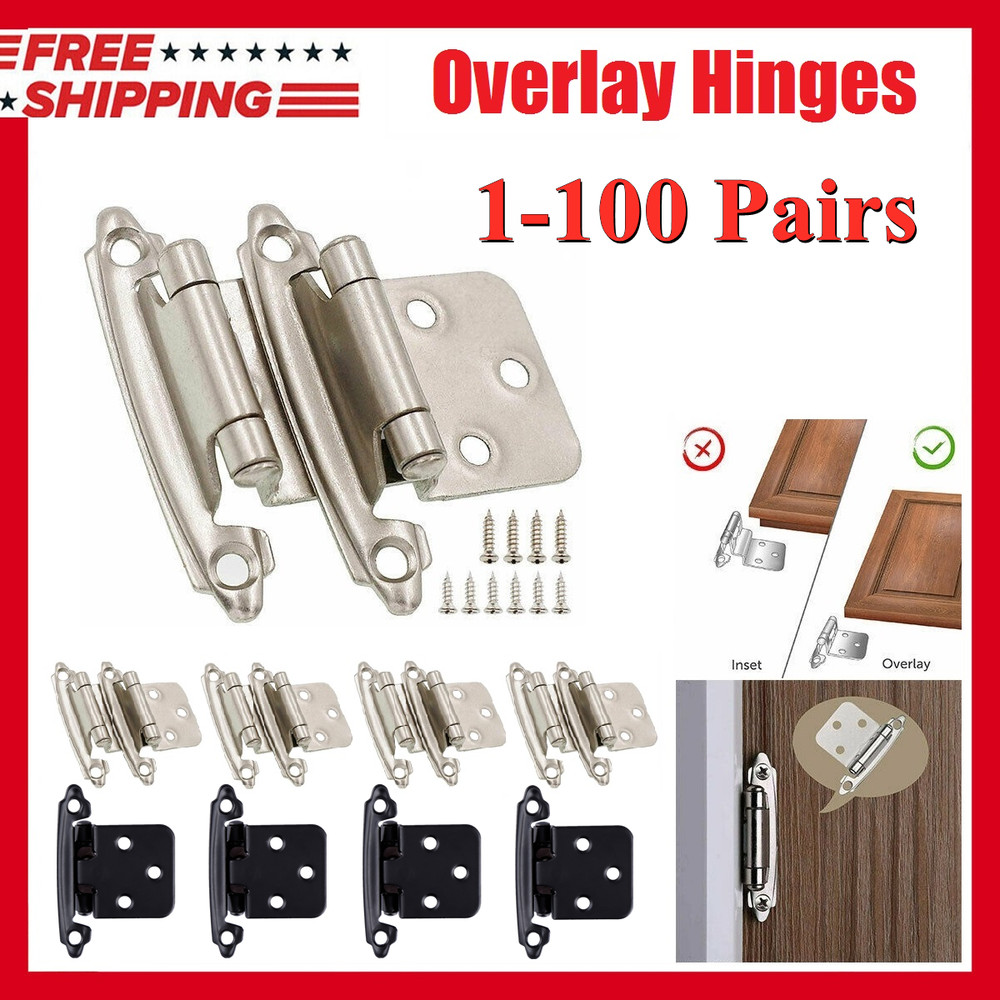 Kitchen Cabinet Overlay Hinges Self Closing Face Mount Cupboard Door Hinge Lot