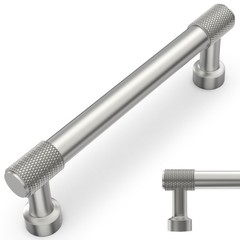 Brushed Satin Nickel Cabinet Handles Knurled Drawer Pulls 5 In 128mm 10 PCS