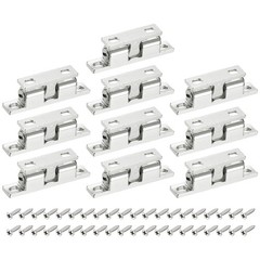 10Pcs 49mm Zinc Alloy Double Ball Tension Roller Catch for Cabinet Door Silver
