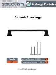 SORWDUERM 10 Pack Oil Rubbed Bronze Square Cabinet Pulls 6.3″ (160mm)