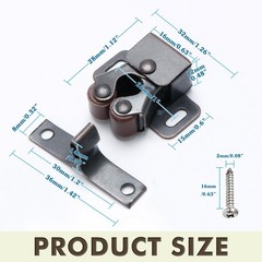 12 Pack Cabinet Door Latch Catch Cupboard Double Ball Roller Oil Rubbed Bronze