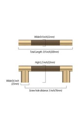 Asidrama 10 Pack 3 Inch(76mm) Knurled Brown and Champagne Cabinet Handles Pulls