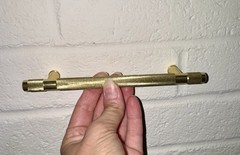 Set Of 10 Gold Knurled Drawer Pulls Knobs Industrial Textured
