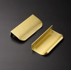 Satanga 10 Pack 2-1/2” Inch Hole Center Brushed Brass Flat Cabinet Pulls Edge