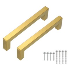 2Pcs Gold Cabinet Pulls 5.5 Inch Square Kitchen Cabinet Handles]