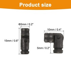 uxcell 20Pcs Invisible Barrel Hinges, 5x15mm Brass Concealed 5x15mm, Black