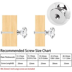 Attom Tech Home [12 PCS] 40mm Crystal Clear 1.6 inch / 40 mm (Silver), Silver