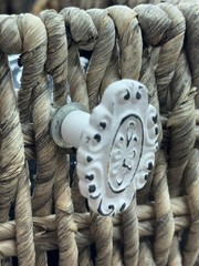 2 Shabby Chic White Cast Iron Metal Oval Knobs Pulls Cabinet Furniture Hardware