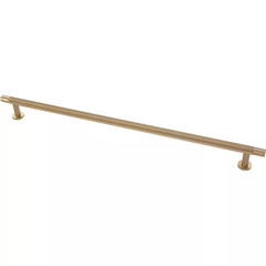 Knurled 12 In. (305 Mm) Modern Champagne Bronze round Cabinet Drawer Bar Pull