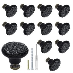 Biaungdo 12 Pcs Black 34mm/1.3 inches diameter, 30mm/1.2 height,