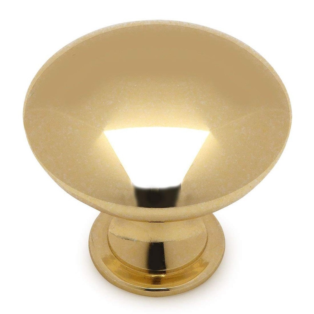 10 PCS 5305PB Polished Brass Cabinet Hardware Round Solid Knob 11/4 Inch