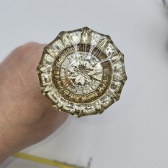 2″ crystal glass antiquue doorknob knob “starburst” fluted