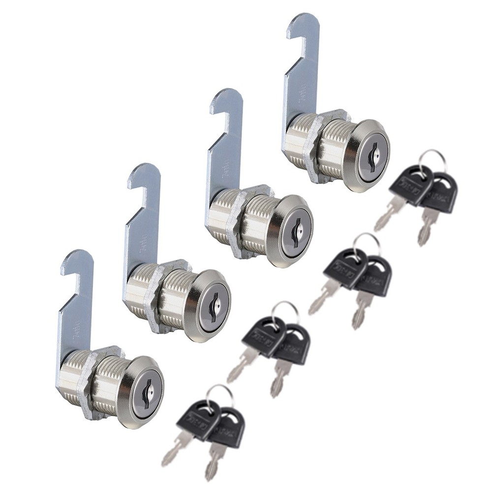 4 Sets Cam Lock Cabinet Keyed Cam Locks RV Door Kitchen Drawer Short Tool Box