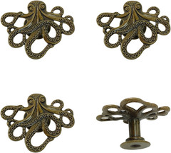 4 Pcs Octopus Drawer Knobs Creative Shape Drawer Knobs Single Hole Pulls Handles
