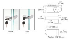 CRL Chrome No-Drill Showcase Lock – Keyed Alike
