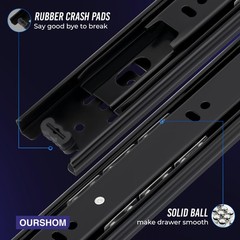 12 Inch Drawer Slides 1 Pairs (2pcs) Heavy Duty Full Extension Ball Bearing, …