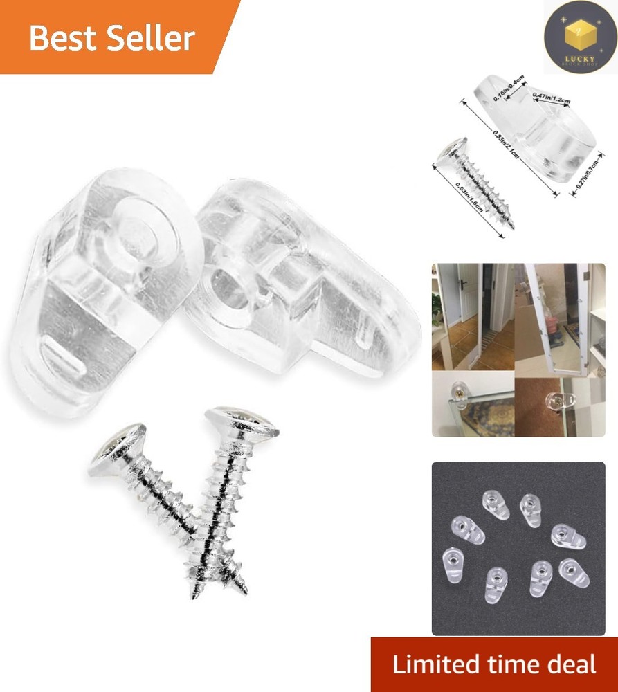 0.83 x 0.47 Inch Clear Plastic Boat Hatch Clips – 20 Pack with Screws Included