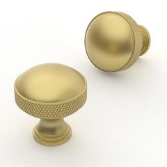 10 Pack Brushed Gold Knurled 1.2 Inch Single Hole Round Cabinet Knobs