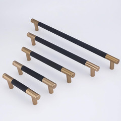20 Pack 5″ Black & Champagne Copper Knurled Cabinet Handles & Drawer Pulls