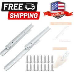 1 Pair 10 Inch Drawer Slides, White Coated Steel Drawer Track, Removable Bott…