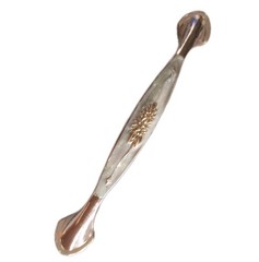 6 Enamel Floral Cabinet Handles Rose Gold Tone Pulls 5″ On Center NOS T3474