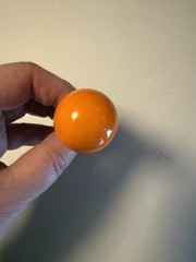 Orange Spherical Ball Cabinet Drawer Knob Porcelain 1-1/4″ diameter Lot of 9 Vtg