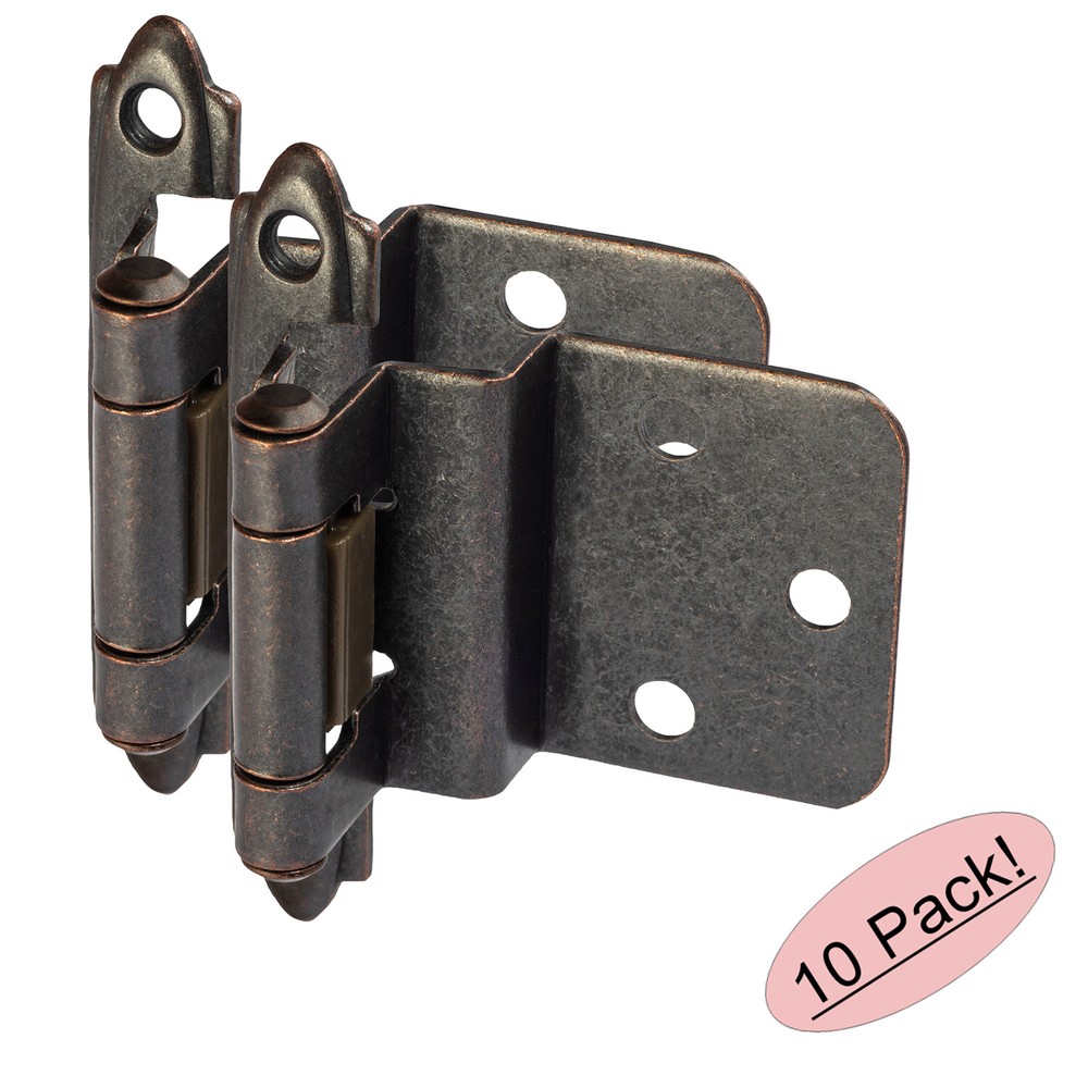 *10 Pack* Cosmas 15628-ORB Oil Rubbed Bronze 3/8″ Inset Cabinet Hinge (Pair)