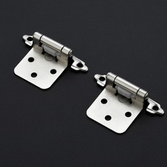 1/2 Inch Overlay Cabinet Hinges SelfClosing Face Mount Satin Nickel 20 PCS