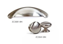 Handles Modern Kitchen/Bathroom Cabinet Hardware Cup Pull Knob Brush Nickel KPT