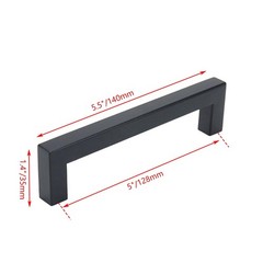 5.5-inch T-Shaped Cabinet Handles 5″ Hole Center Matte Black Square Pulls