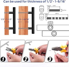 6 Pack Matte Black Cabinet Handles 3 Inch Hole Center Kitchen Drawer Pulls