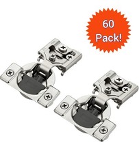 60 Pack Soft Close 3/4″ Overlay Satin Nickel Cabinet Hinges 105° Stainless Steel