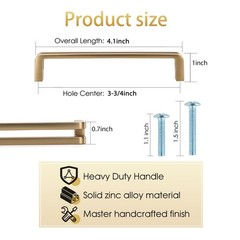 Vicycmc Antique Copper Zinc Alloy Solid Cabinet Pulls 3-3/4 Inch(96mm) Hole