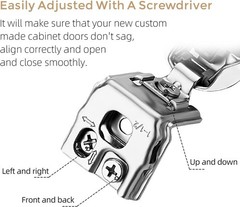 Ravinte 22 Pack 1-1/2″ Overlay Soft Close Cabinet Hinges Satin Nickel – READ