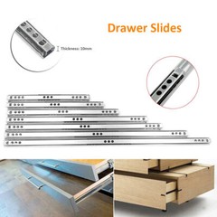 2x Full Extension 100-lb Ball Bearing Drawer Slides 8″-15″ Cold-rolled steel new