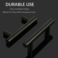 30Pack Matte Black Kitchen Cabinet T Bar Handles Stainless Steel Drawer Pulls US