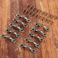 dophee 10Pcs Antique Brass Decorative Pulls Handles for Mini Jewelry Box Draw…