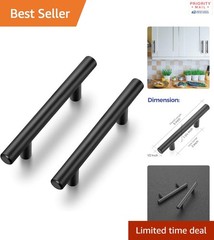 Matte Black Stainless Steel 40 Pack Cabinet Pulls 5 Inch Length Bar Style Handle