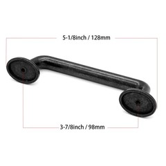 Rustic Black Metal Barn Door Cabinet Handles and Drawer Pulls, 3.86 inch (96m…