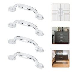 8Pcs Functional Arc Shape Acrylic Transparent Arc Drawer Pull for Furniture