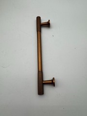 Set of 10 Brass Reeded Bar Door Pull Handles Antique-Style Finish 6.5in