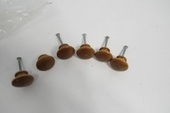 Maple Finish Wood Drawer Knob Lo Lot of 6 Mushroom 1.5″ Diameter x 1.25″ H